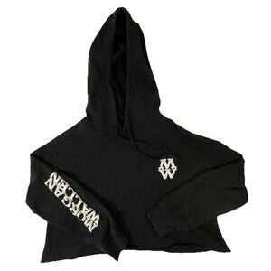 Morgan Wallen - One Night At A Time MW Logo Crop Hoodie Black Size S